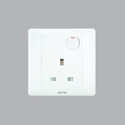 Mặt ổ cắm 2 chấu vuông, 1 công tắc MPE B20 Series B215S