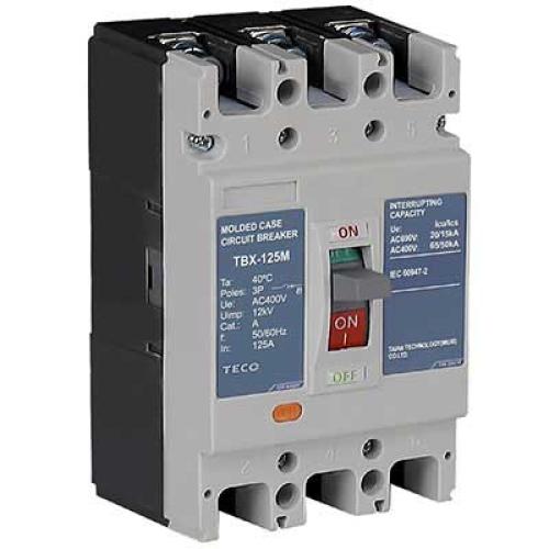 Cầu dao tự động TECO MCCB (Aptomat) 3P TBX-125 65kA