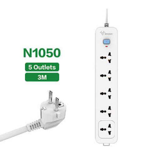 Ổ cắm điện 5 ổ đa năng 1 công tắc gongniu N1050  