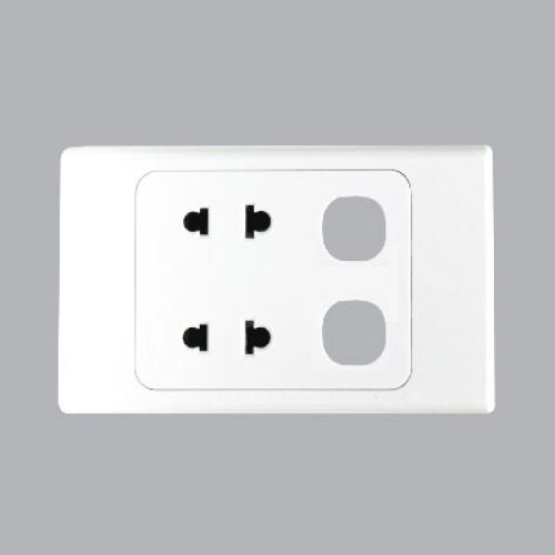 Ổ cắm đôi 2 chấu, 2 lỗ MPE A20 Plus Series A20US2XXN