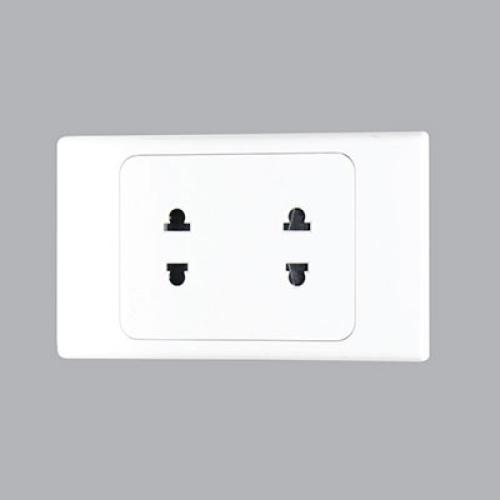 Ổ cắm đôi 2 chấu đế liền kề MPE A20 Plus Series A20US2N