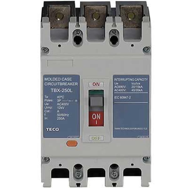 Cầu Dao Tự Động TECO MCCB (Aptomat) 3P TBX-250 65kA 