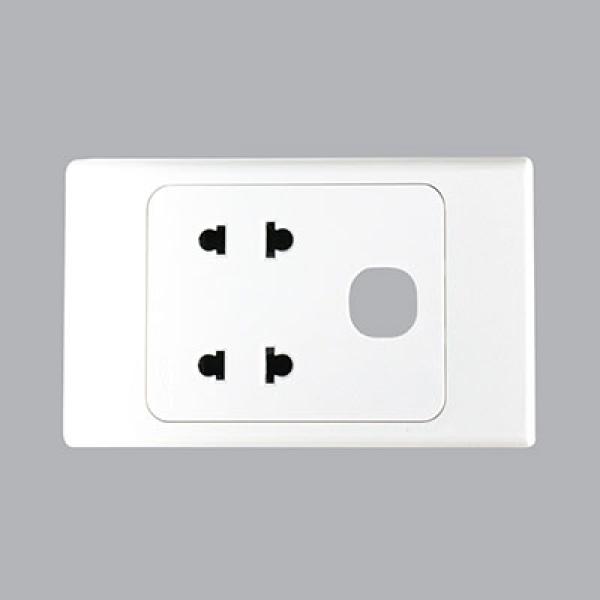 Ổ cắm đôi 2 chấu, 1 lỗ MPE A20 Plus Series A20US2XN