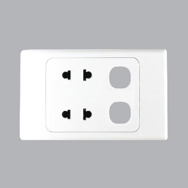 Ổ cắm đôi 2 chấu, 2 lỗ MPE A20 Plus Series A20US2XXN