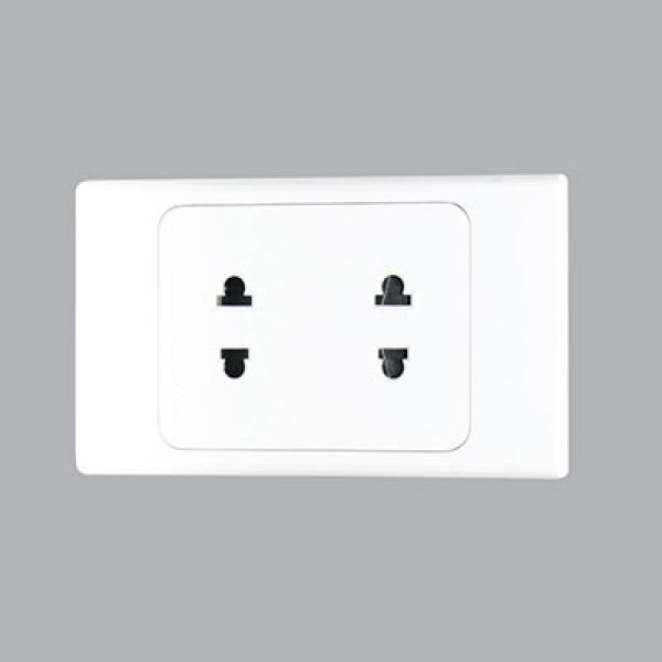 Ổ cắm đôi 2 chấu đế liền kề MPE A20 Plus Series A20US2N